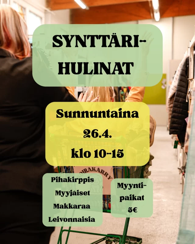 Kirpputori täyttää kaksi vuotta 26.4. Sitä pitää tietysti juhlia synttärihulinoilla 🥳. Pihalla järjestämme pihakirppiksen/myyjäiset, johon ovat kaikki tervetulleita myymään. Jos siis kotoa löytyy ylimääräistä tavaraa tai olet jo vaikka konkari myyjäismyyjä, varaa paikka laittamalla viestiä (somessa tai info@sistashop.fi). Myyntipaikka maksaa 5€ ja koko on 5x6 metriä (sis. kahvin). Hyvin mahtuu siis myymään myös peräkontista tai peräkärrystä! 🚗 Lapsille luvassa ainakin kesäkukkaistutusta ja kasvitunnistusta 🌸🌼. Myynnissä tietysti myös makkaraa ja leivonnaisia 🌭🧁. Kirppiksen puolella luvassa alennuksia ja arpajaiset 🌞. Ohjelma tarkentuu vielä. 

PS Ole yhteydessä myymälään, jos haluat isompaa myyntipaikkaa tai voisit pitää ohjelmaa esimerkiksi lapsille. Otamme kaikkia  ideoita ja ehdotuksia vastaan! 🌸